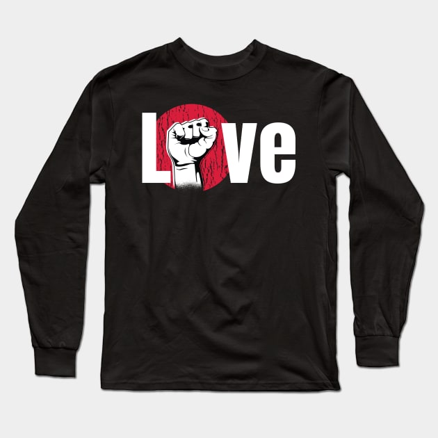 Love Raised Fist Long Sleeve T-Shirt by Tailor twist